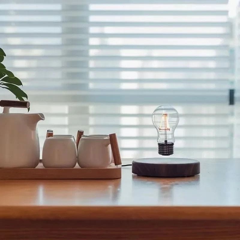 Levitating Lamp With Wooden Base